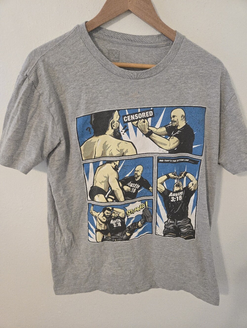 Stone Cold Steve Austin Stunner Comic T Shirt Mens Large WWE Wrestling